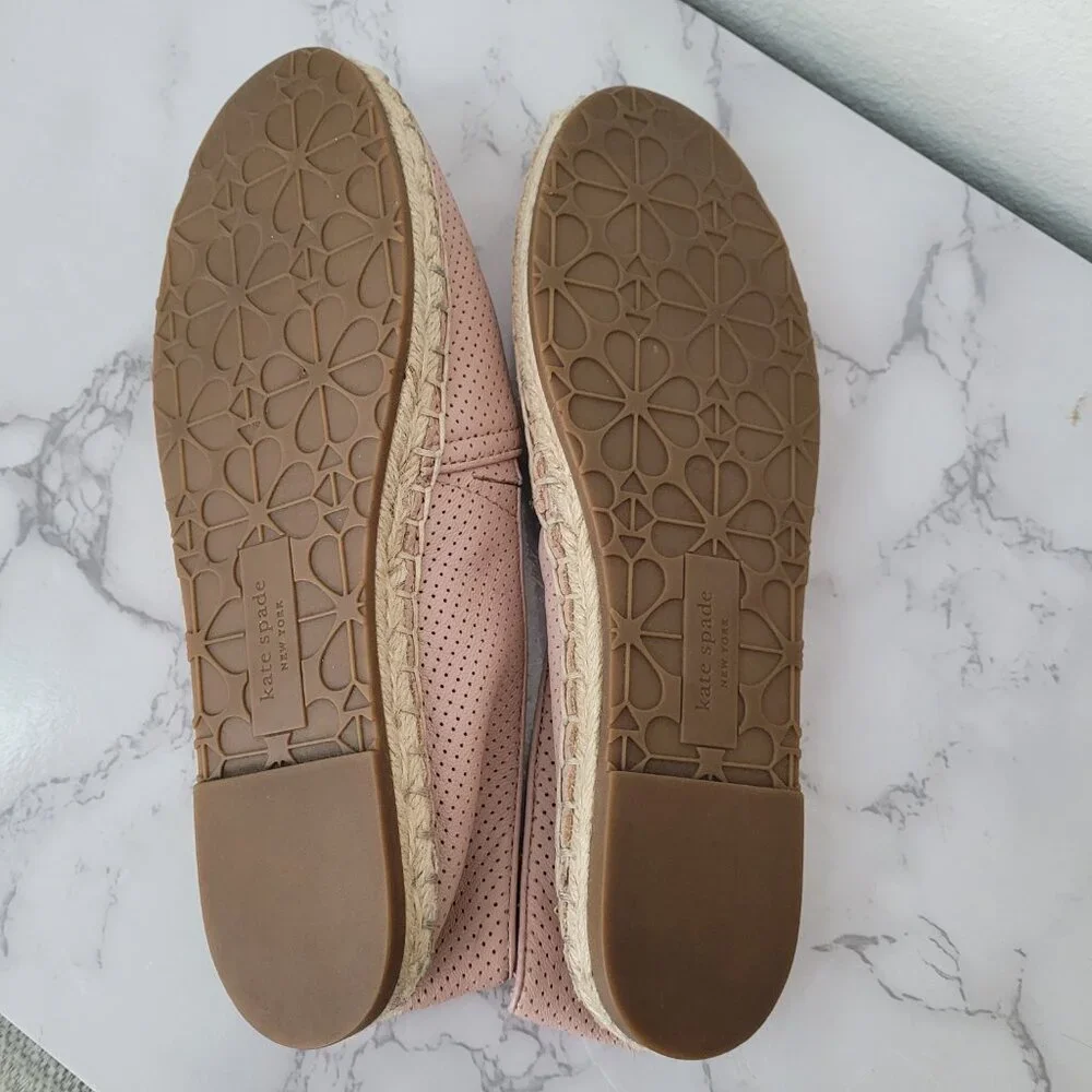 Kate Spade Perforated Leather Espadrilles – Pink, Size 7